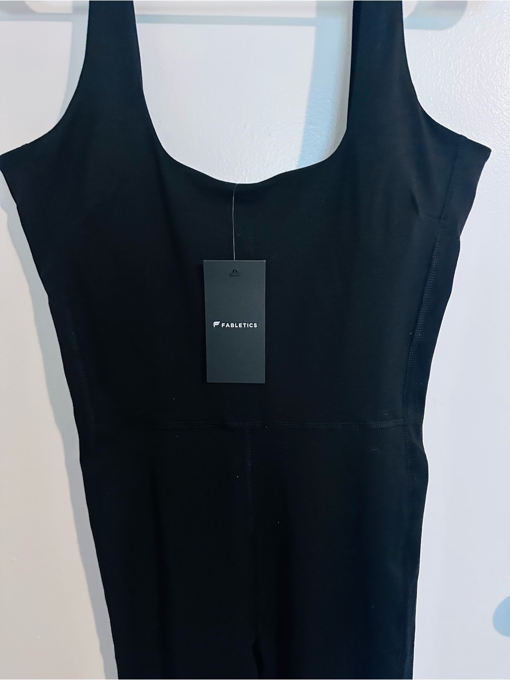 Fabletics Black Scoop-Neck Midi Tank Dress